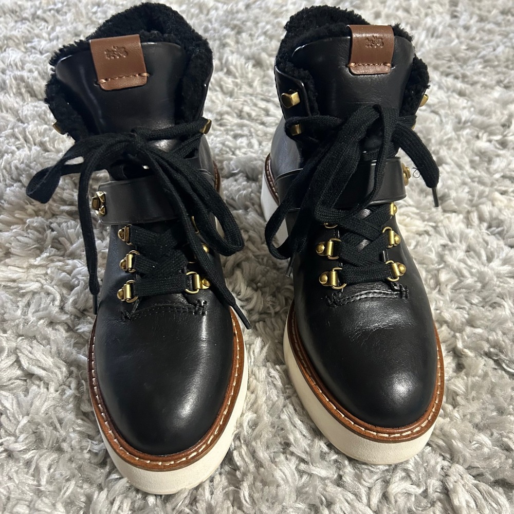 Coach Urban Hiker Shealing Boot In Black‎ Leather sz 7.5 - Picture 3 of 7